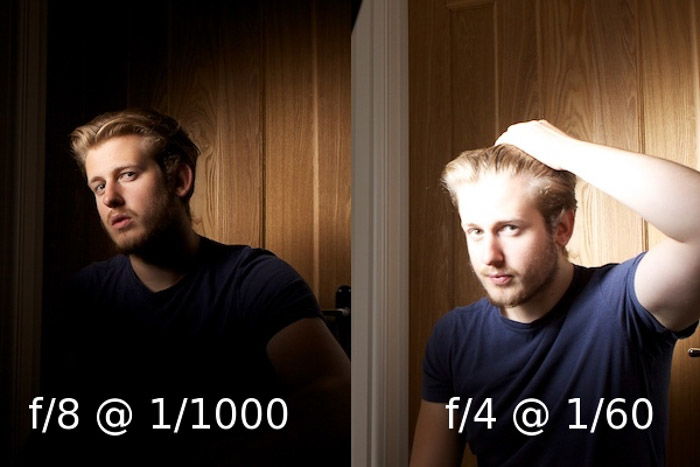 Studio set up for lack and white headshot photography of a young male model