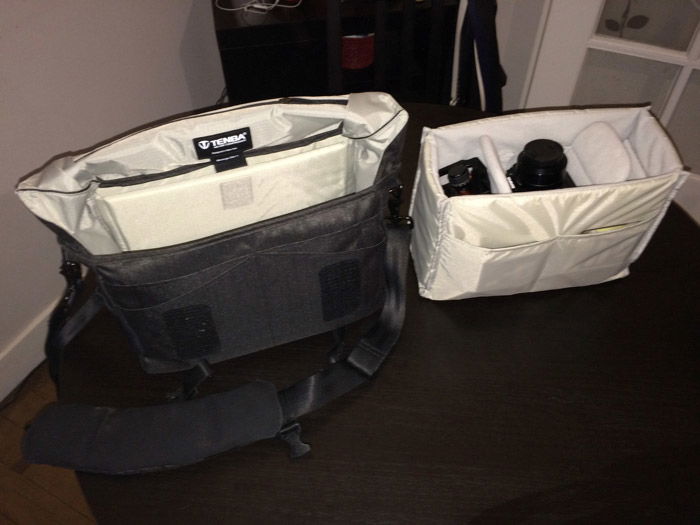 The Tenba Messenger Camera Bag and removeable camera cube