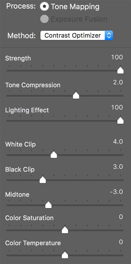 Tone Mapping for an image processed with HDR software