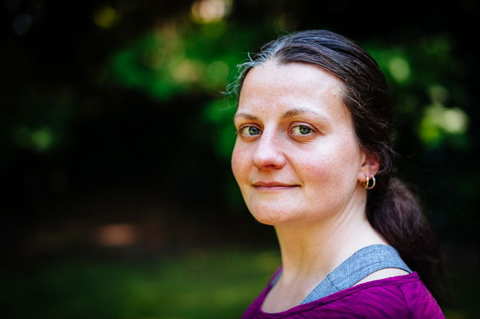 a simple 50mm portrait of a female model