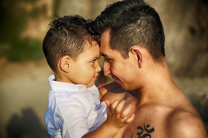 Photograph of father and son for portrait photography