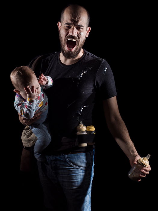 Humorous self-portrait of the author and daughter lit with the hero lighting pattern