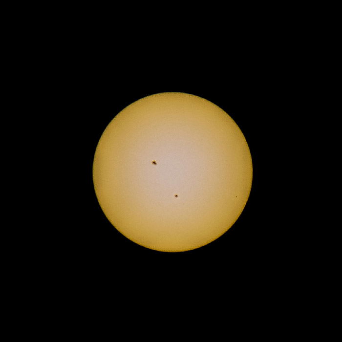 A beautiful sun Photography shot featuring sunspots on the surface