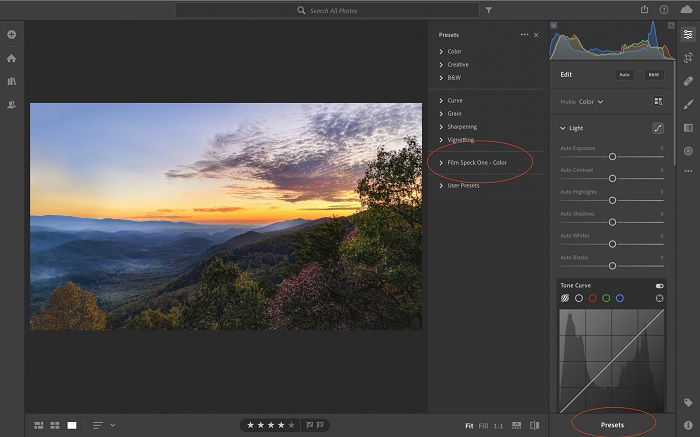 import lightroom presets