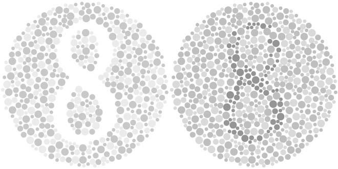 red channel greyscale conversion on the left and green channel grescale conversion on the right