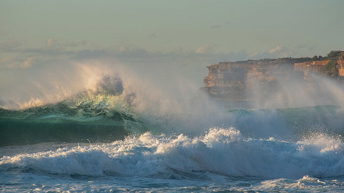 incoming big wave on the ocean