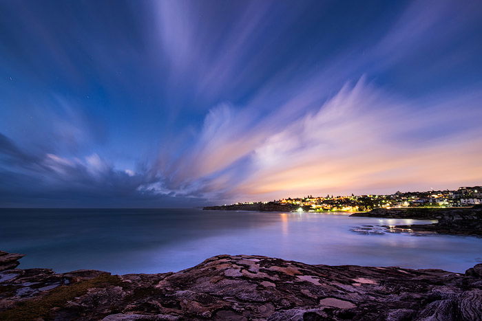 long exposure photo at sea before sunrise