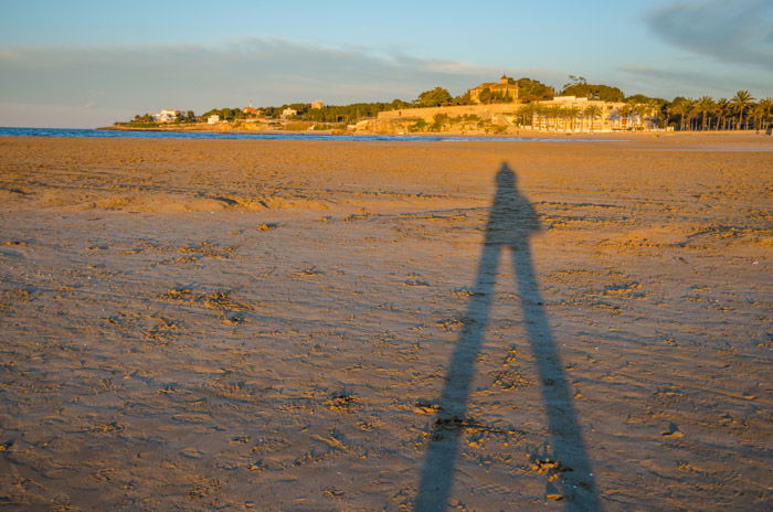 A shot of a shadow during the golden hours