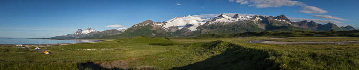 A beautiful panorama shot of the Katmai coast