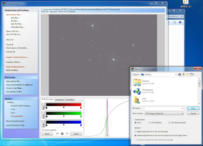 deepskystacker software registering process