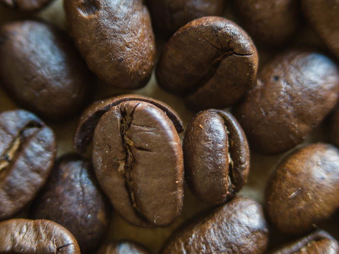 Closeup shot of coffee beans