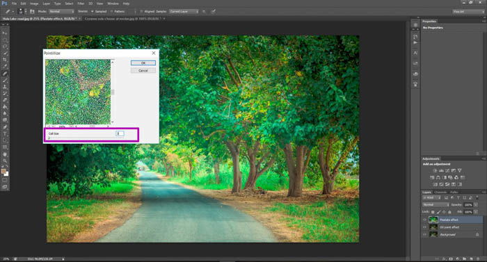 A screenshot showing how to turn photos into paintings using Photoshop