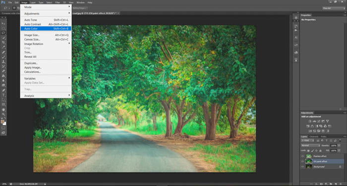 A screenshot showing how to turn photos into paintings using Photoshop