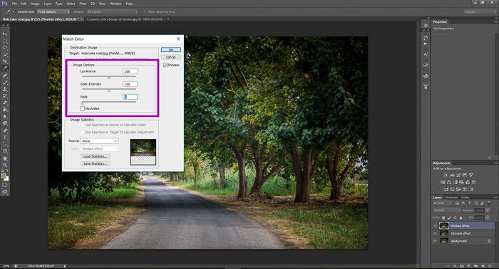 A screenshot showing how to turn a photo into a painting on photoshop