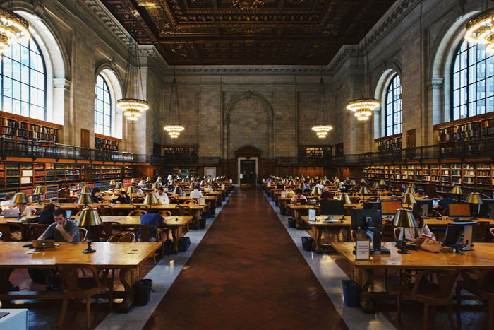 Interior shot of Mid-Manhattan Library