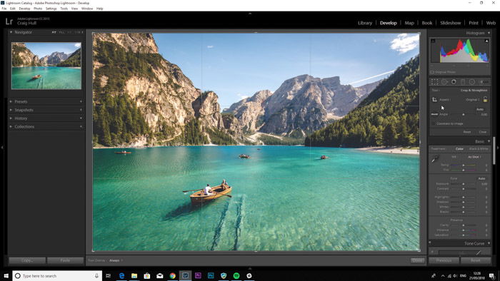 A screenshot showing how to use Lightroom to crop your images better
