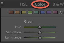 Lightroom HSL sliders