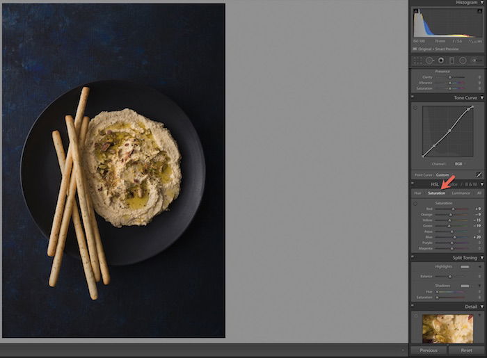 Shot of Adobe Lightroom interface.