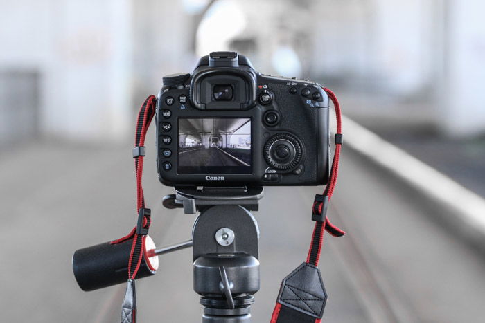 DSLR camera on a tripod using a ND Filter