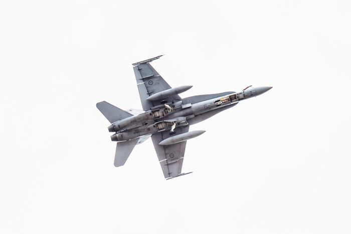  An airshow photography shot of a jet doing a 'dirty pass'