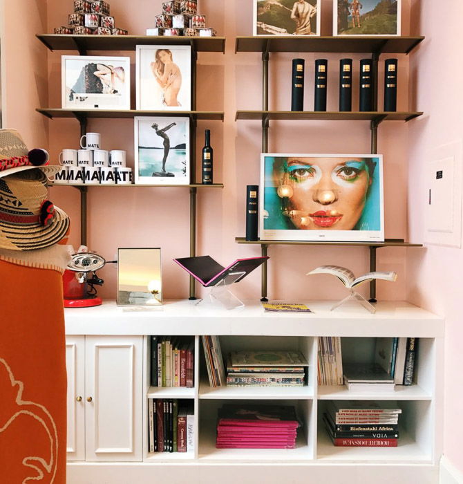 Still life photography of a pink walled bedroom with shelves. Instagram tips for social media photography.