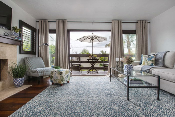 Bright and airy interior photo of a living room