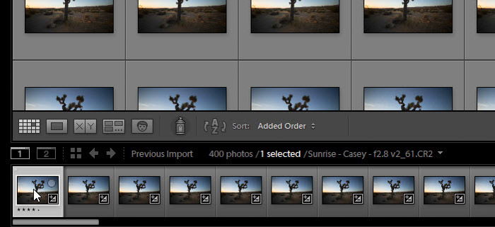 Lightroom screenshot of images on LRTimelapse