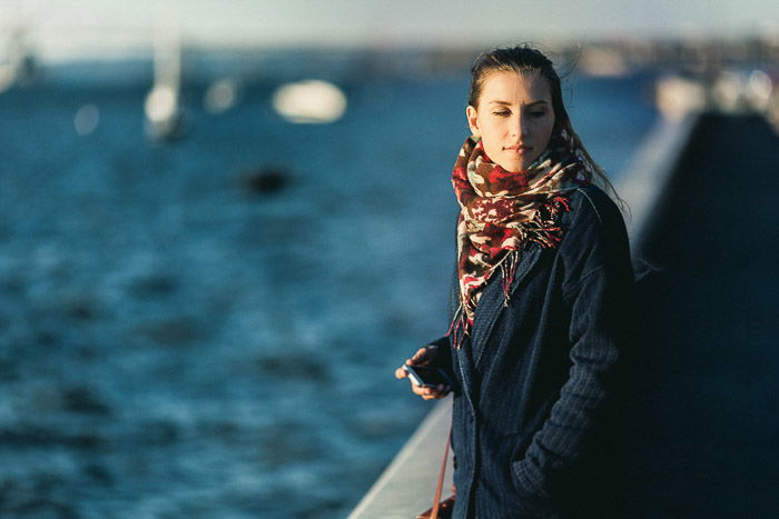 A natural light photography portrait of a girl by the Hudson river in Irvington, NY 