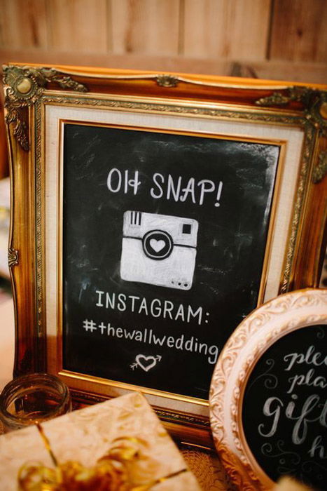 an image of a framed instagram wedding hashtag