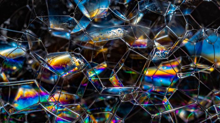 macro photo of bubbles attached together