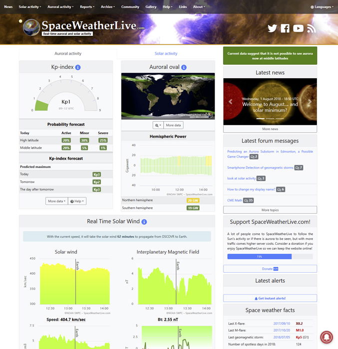 A screenshot of 'Spsce Weather Live' Best Landscape Apps 