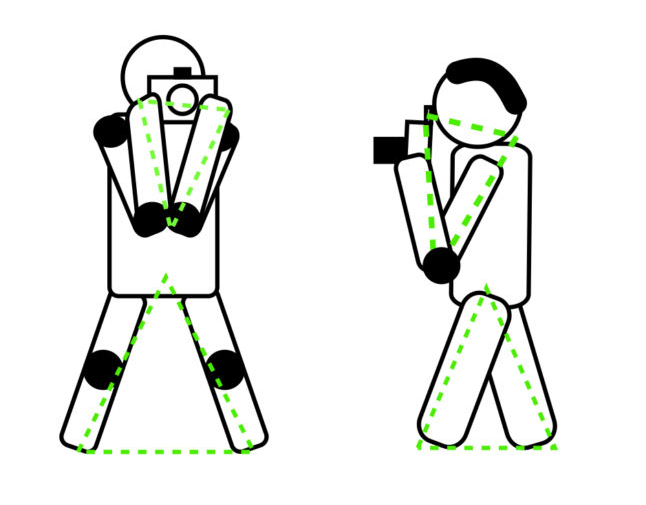 diagrams showing best and worst ways to hold a camera phone to avoid shake