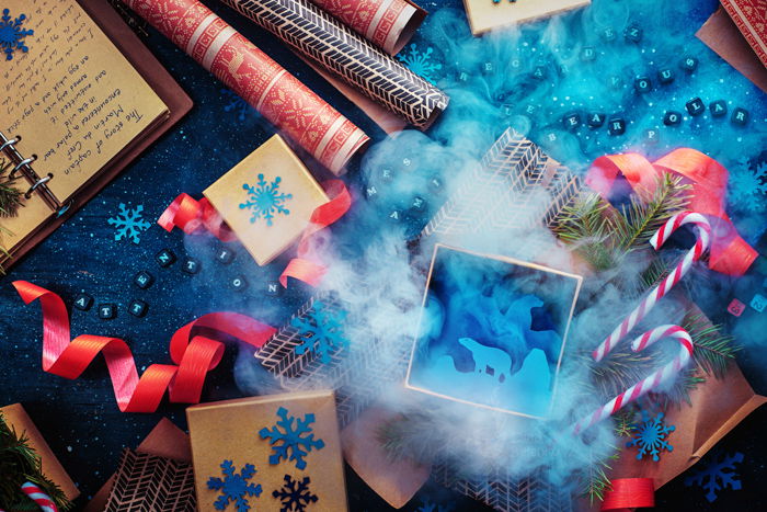 A magical Christmas photography flat lay