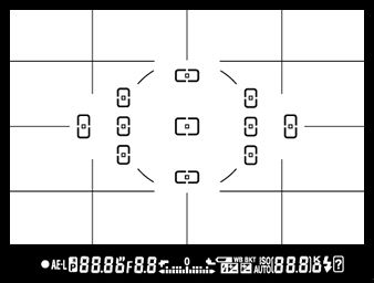 The focus points you can see when you look through the viewfinder or on the screen (focus point display).