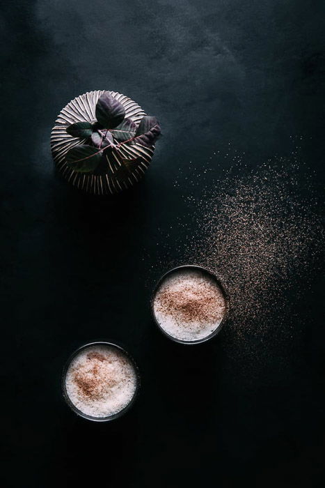 A dark and atmospheric fine art food photography still life