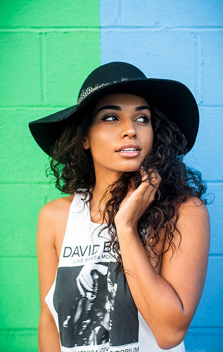 A cool profile picture of a girl in black hat