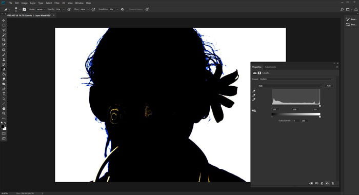 Screenshot of how to make background white in photoshop