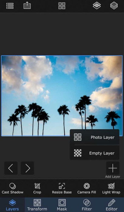 A screenshot of uploading a background on the superimpose app