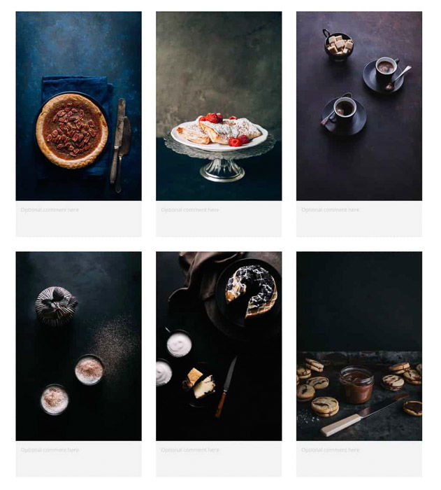 A food photography mood-board example