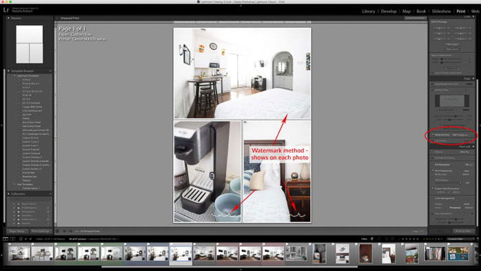 A screenshot showing how to create a photo collage in Lightroom