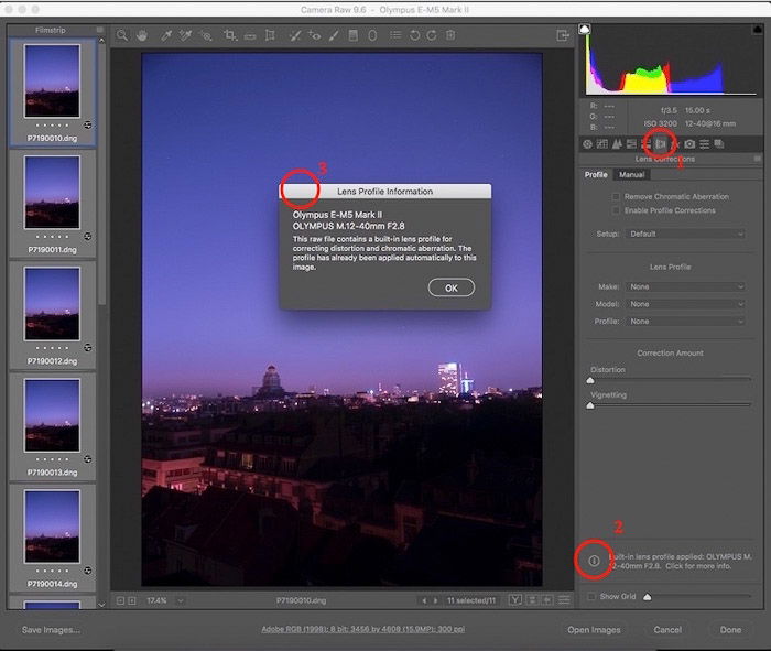 Screenshot of Starstax software used to edit astrophotography images