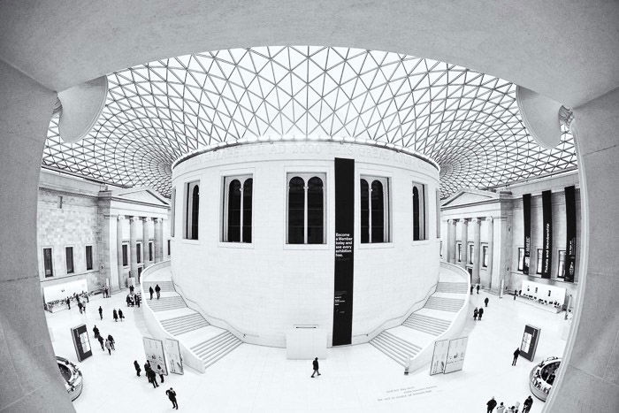 Interior shot of the British Museum - best photo spots in London