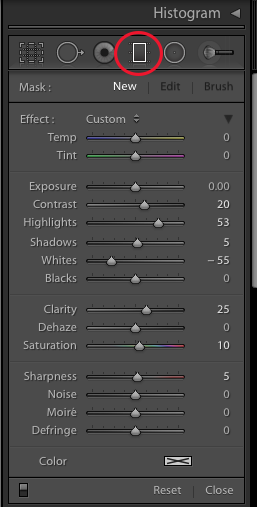 A screenshot showing how to create a Light Leak in Lightroom