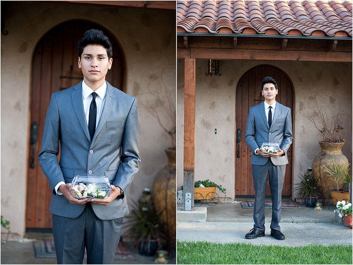 Cute prom pictures diptych of a teen posing outdoors