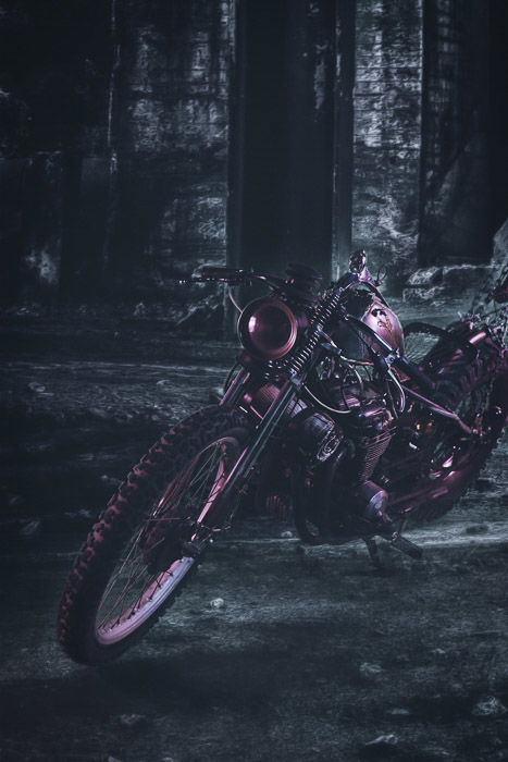 Dark and edgy motorcycle photography shot