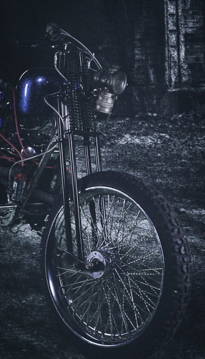 Dark and edgy motorcycle photography shot