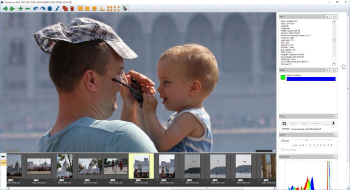 A screenshot of sorting photos with Photo Mechanic