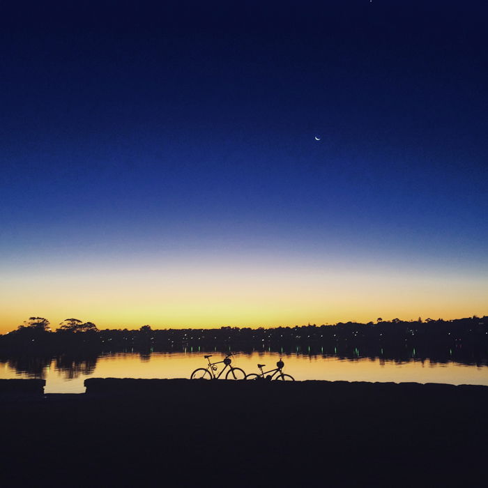 photo of silhouette of horizon at sunset