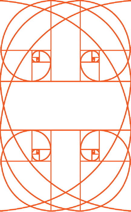 the golden ratio grid used in different way in a portrait orientation 