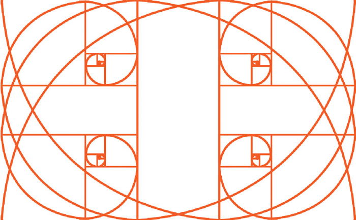 the golden ratio grid used in different way in a landscape orientation